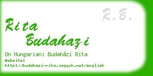 rita budahazi business card